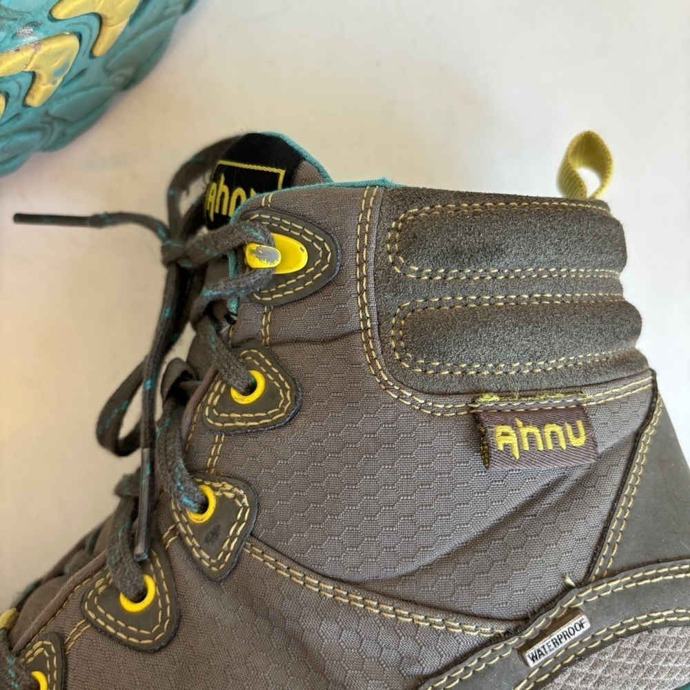 Ahnu Womens Gray Blue Sugarpine Casual Outdoor Waterproof Hiking Boots Size 6.5 - Picture 7 of 12